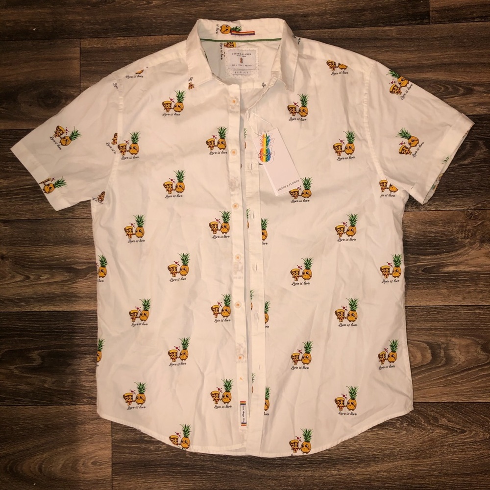 Denim & flower shirt